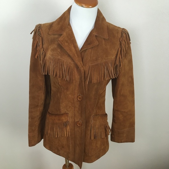 Neiman Marcus Jackets & Blazers - Vtg Neiman Marcus Suede Leather Fringe Jacket Coat